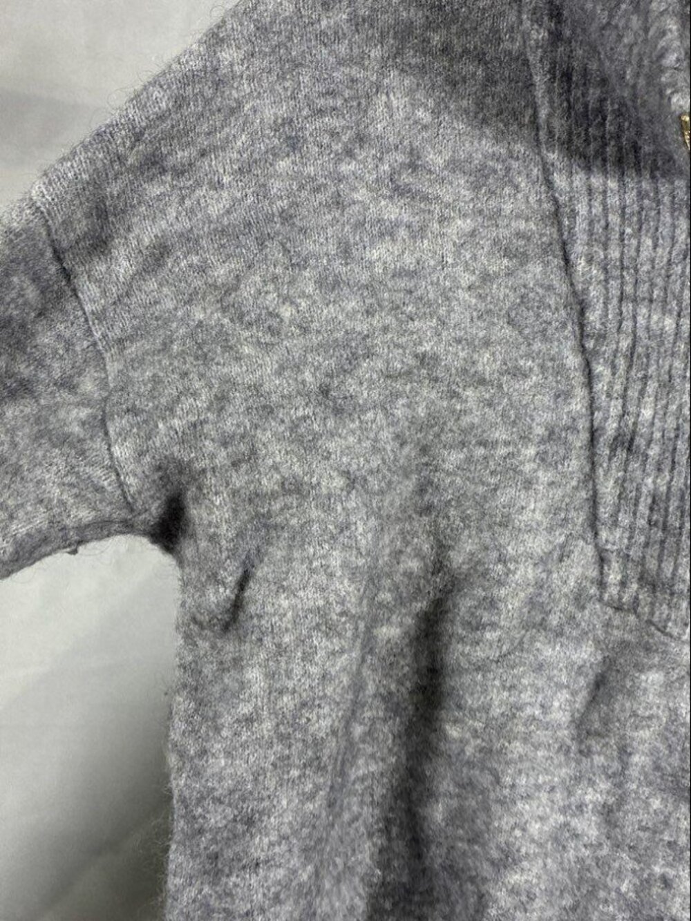 Sézane Tobias Jumper Grey Mohair Merino Wool Half Zip Sweater M - Picture 5 of 6